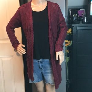 Maurice’s size small cardigan maroon with pockets